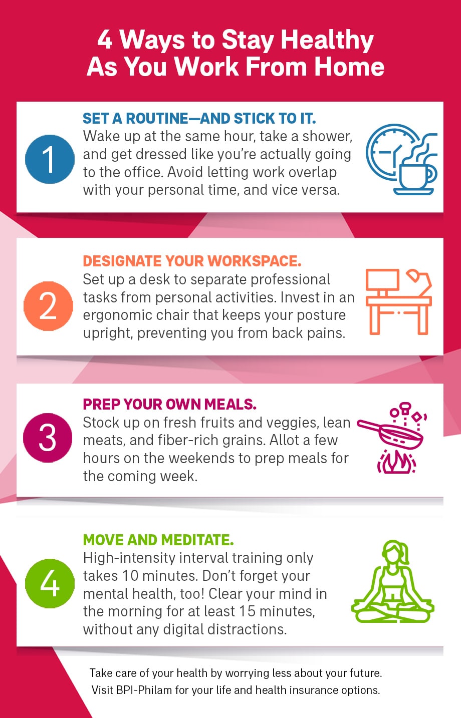 4 Ways to Stay Healthy As You Work From Home Infographic